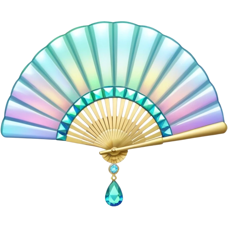 gem fan with gem accessories emoji