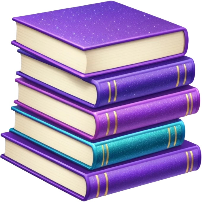 glitter purple books emoji
