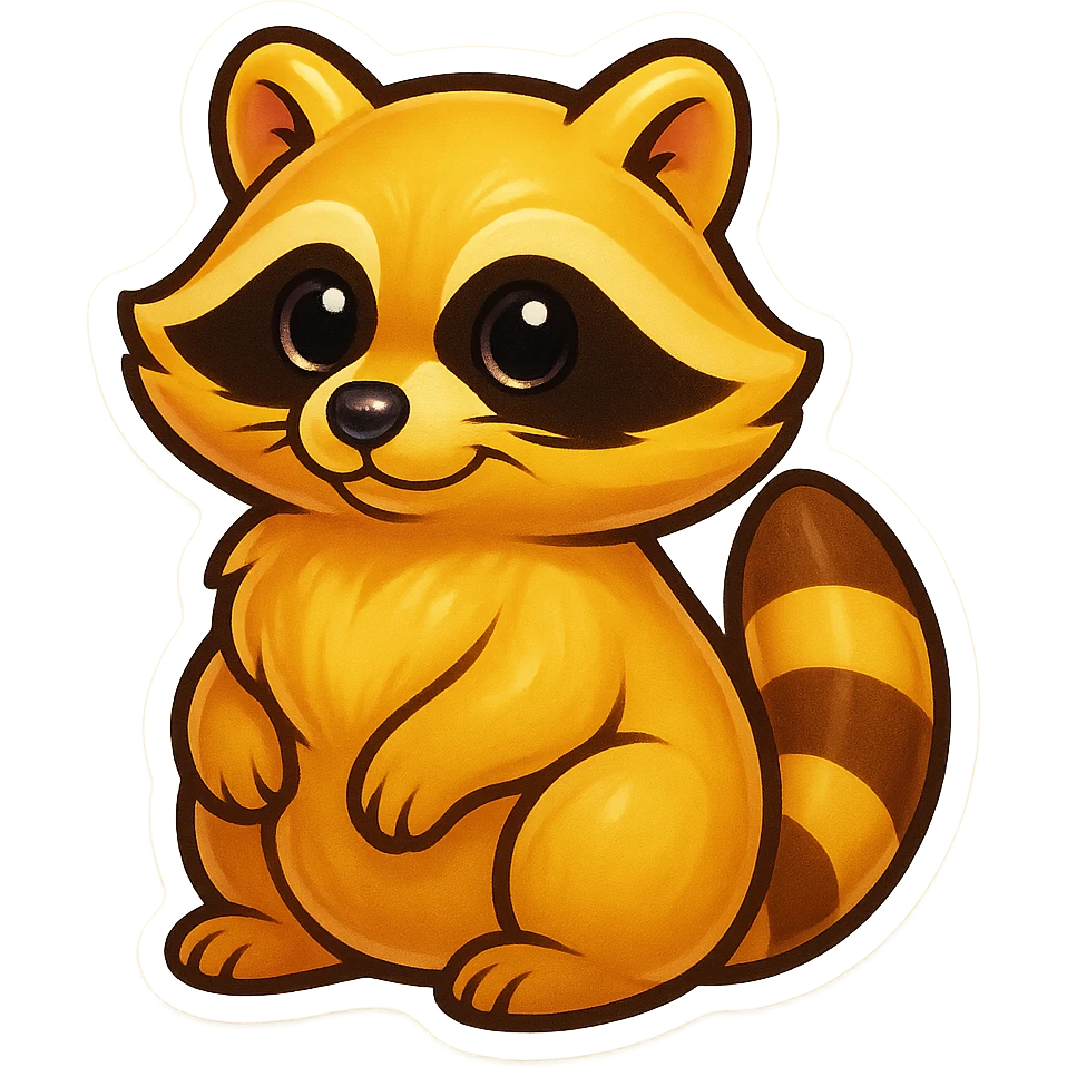 Blonde raccoon emoji