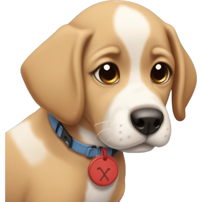 Upset Puppy face with tag Gucchhaaa emoji
