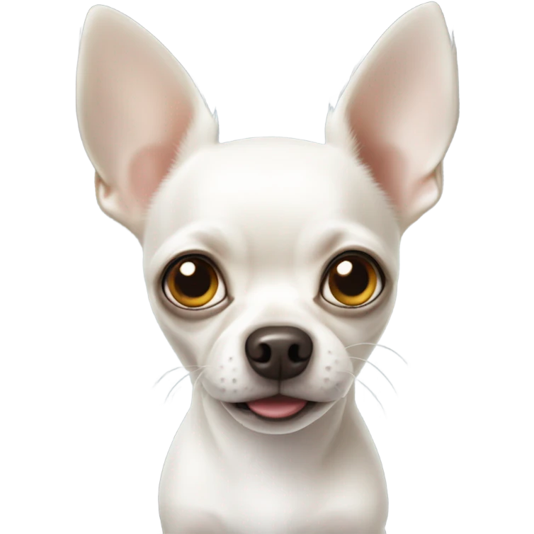 White chihuahua with big eyes  emoji