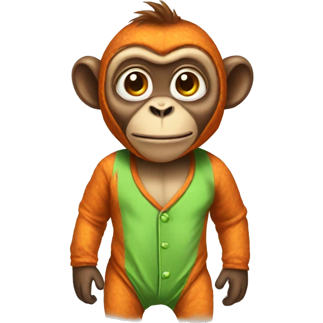 Monkey wearing a dinosaur pj emoji