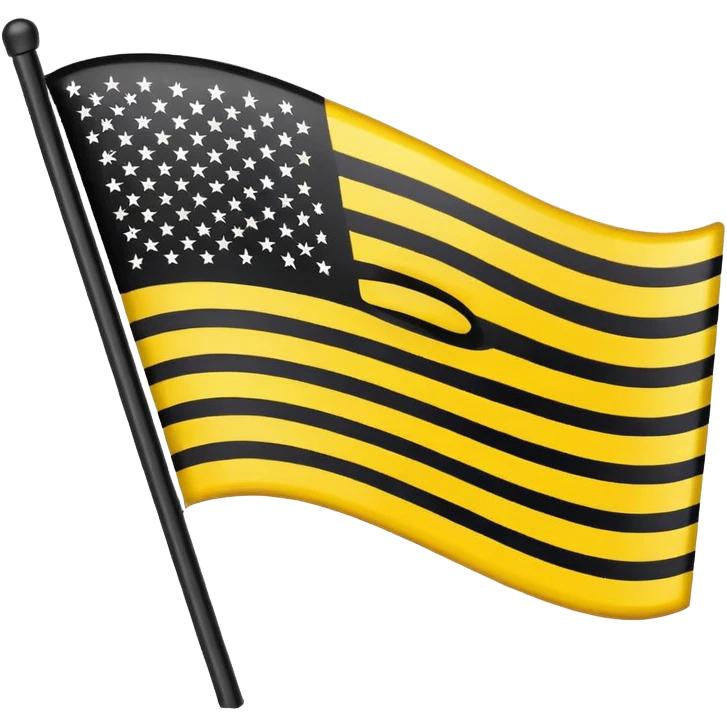 Black and yellow American flag emoji