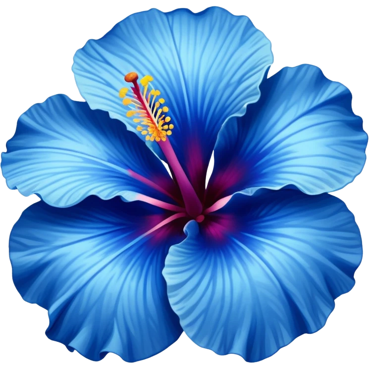 Blue hibiscus flower emoji