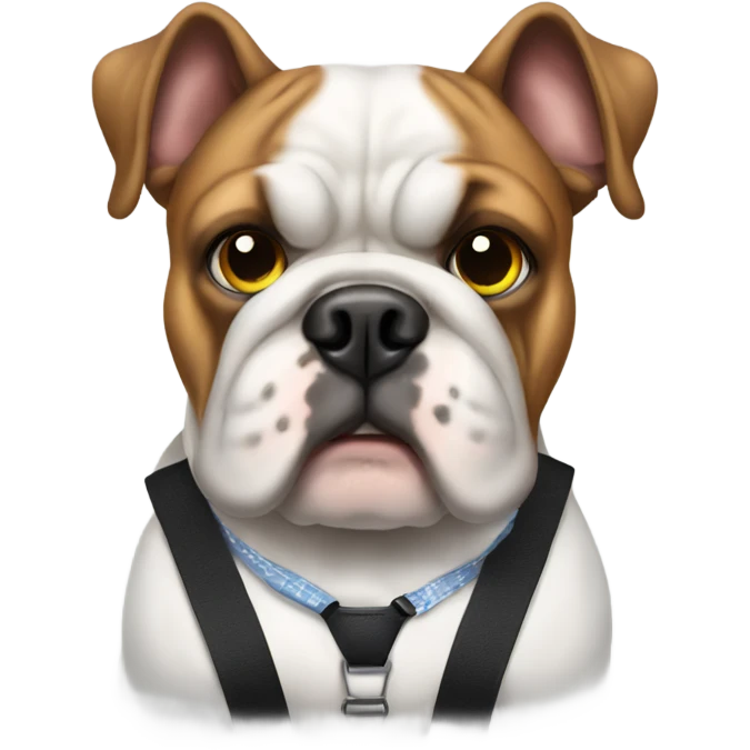 Bulldog wearing suspenders  emoji