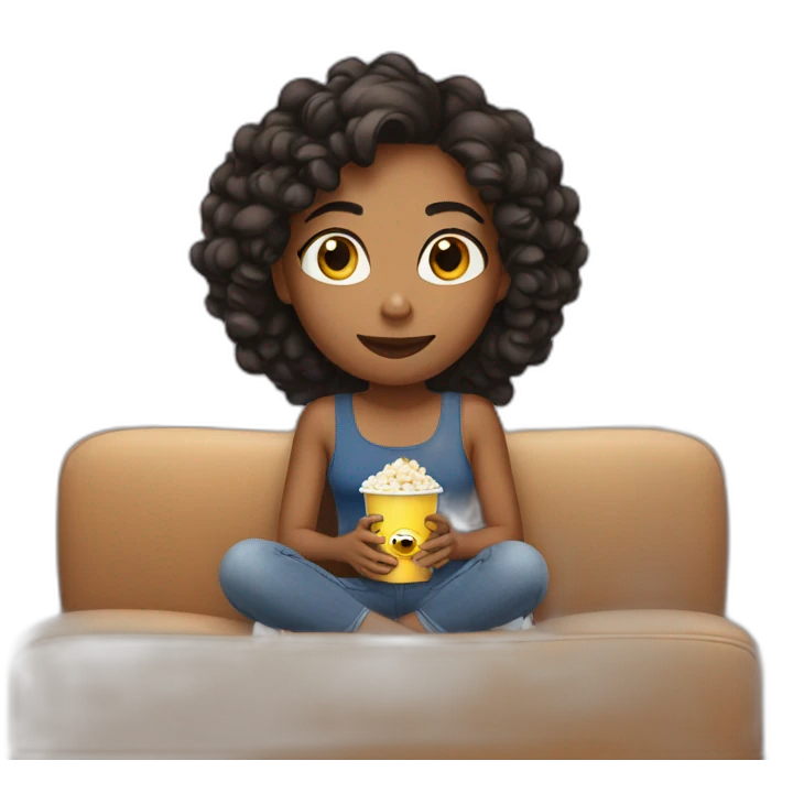 mixed girl watching movies emoji