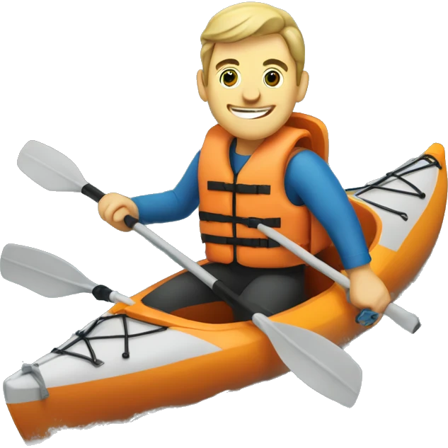 caucasian man wearing a kayaking lifejacket and giving a thumbs up emoji