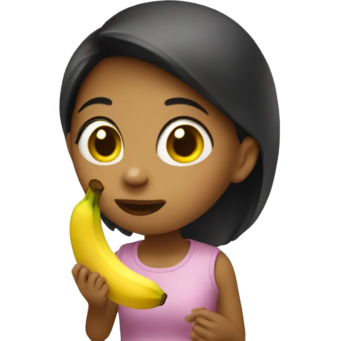 Girl eating banana emoji