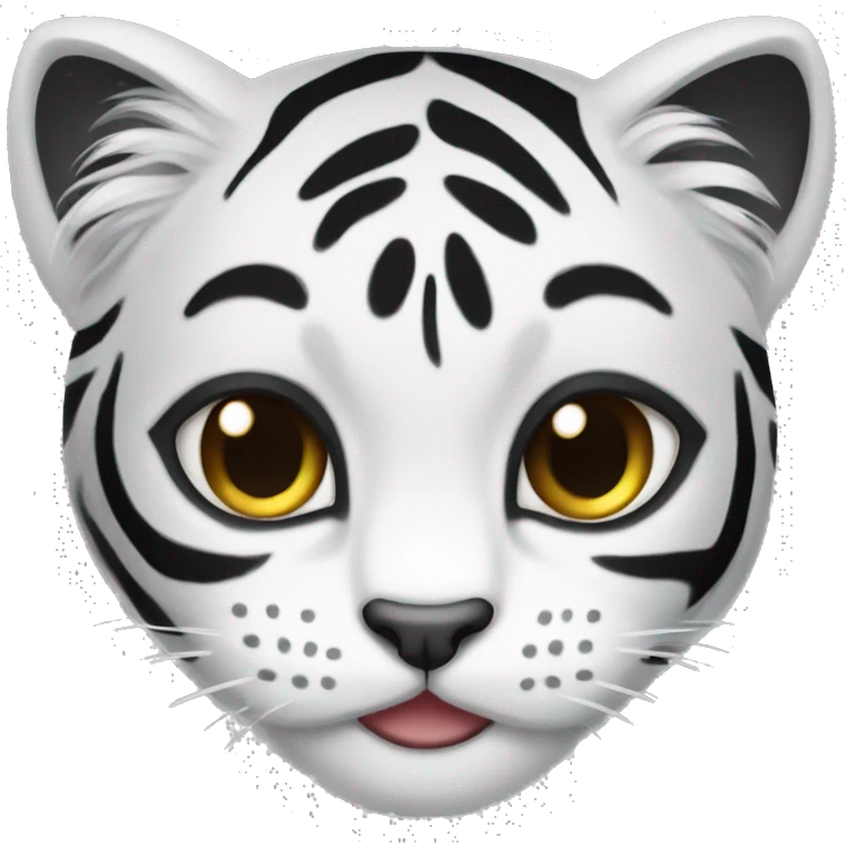 Cat black and white tiger emoji