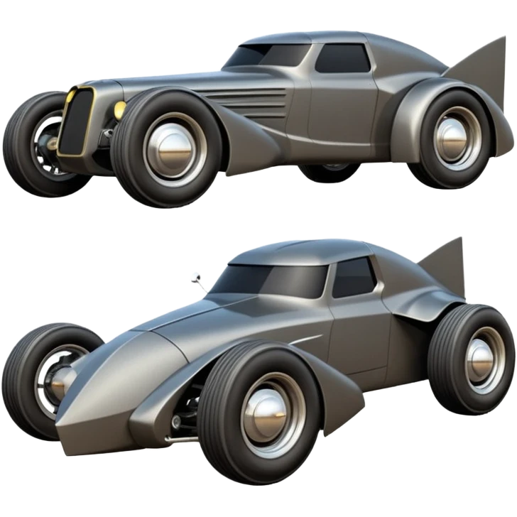  the animated series aerodynamic futuristic Batmobile loosely based on 1936 school bus (flat long straight faceted mechanical body) stealthy town hot rod desert dirt sand racing buggy  emoji
