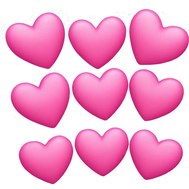 Five pink hearts emoji