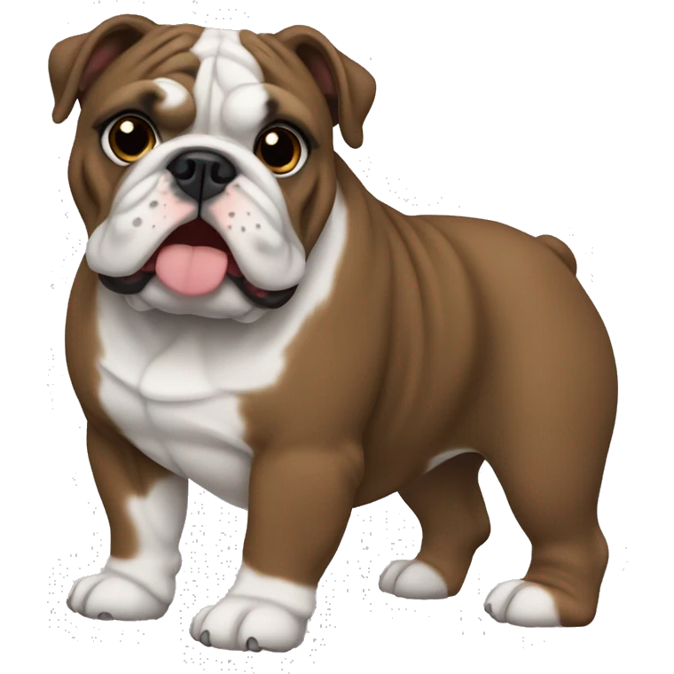 English Bulldog dark brown emoji