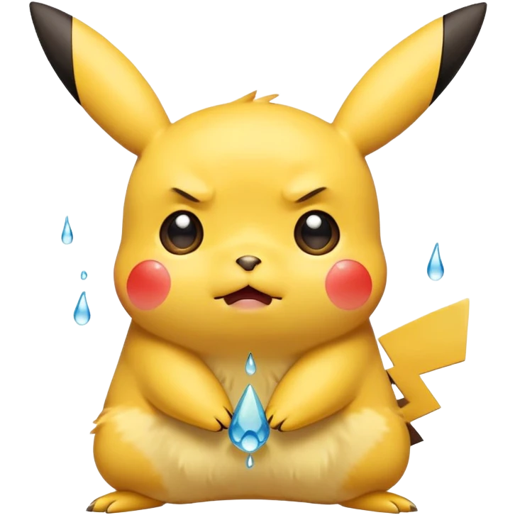 sad crying Pikachu with tears emoji
