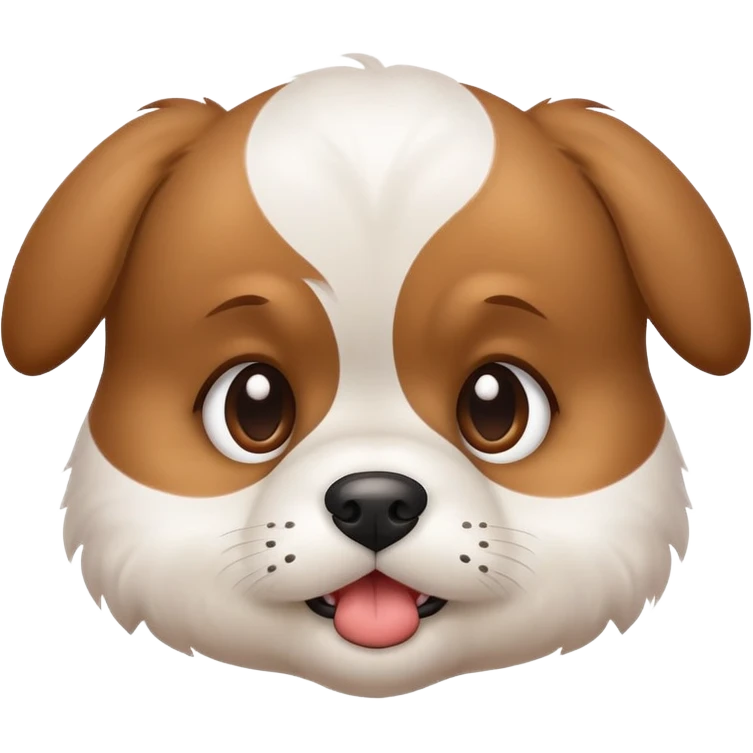 cute grimacing puppy with concerned eyes emoji