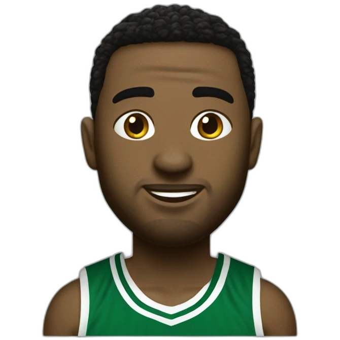 cartoon charcters wearing green boston celtics jerssey emoji