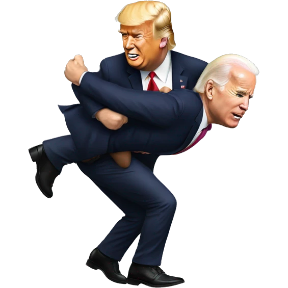 donald trump giving joe biden a piggy back ride  emoji