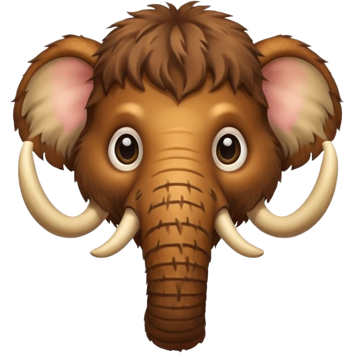 cute mammoth head with big eyes emoji