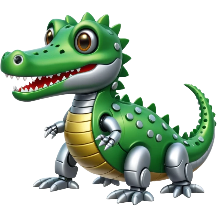 cute robot crocodile  emoji