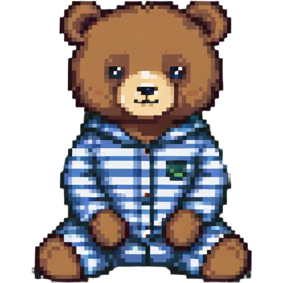 bear in striped pajamas sitting emoji
