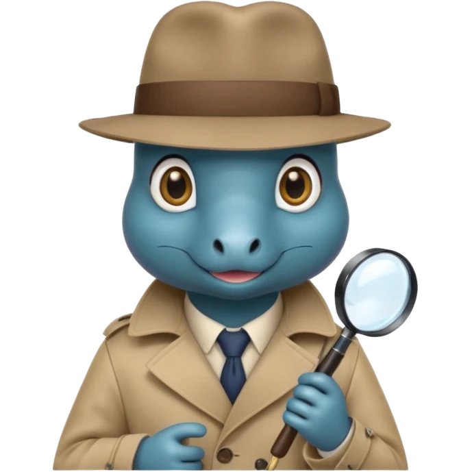 cute blue platypus detective emoji