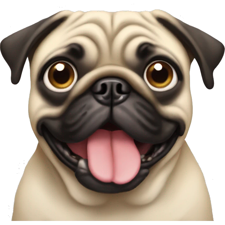 large pug with tongue out and bug eyes emoji