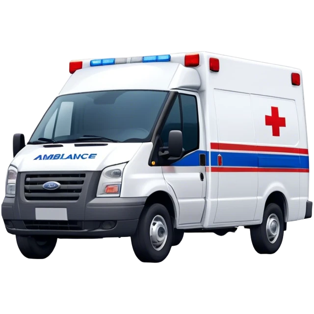 Ambulance - Ford Transit 350 (Model Year: 2021) (Iconic colour: White with red and blue lights) emoji