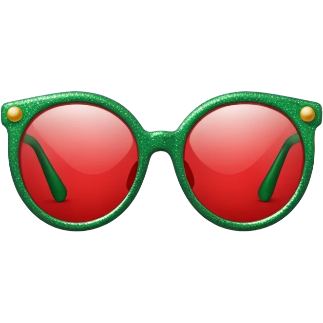glitter red and green glasses emoji