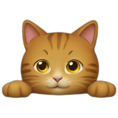 Un chat sur une table emoji