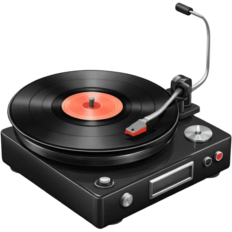 A hi-fi record player spinning emoji