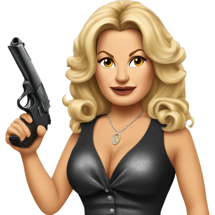 Jennifer Coolidge with the gun emoji