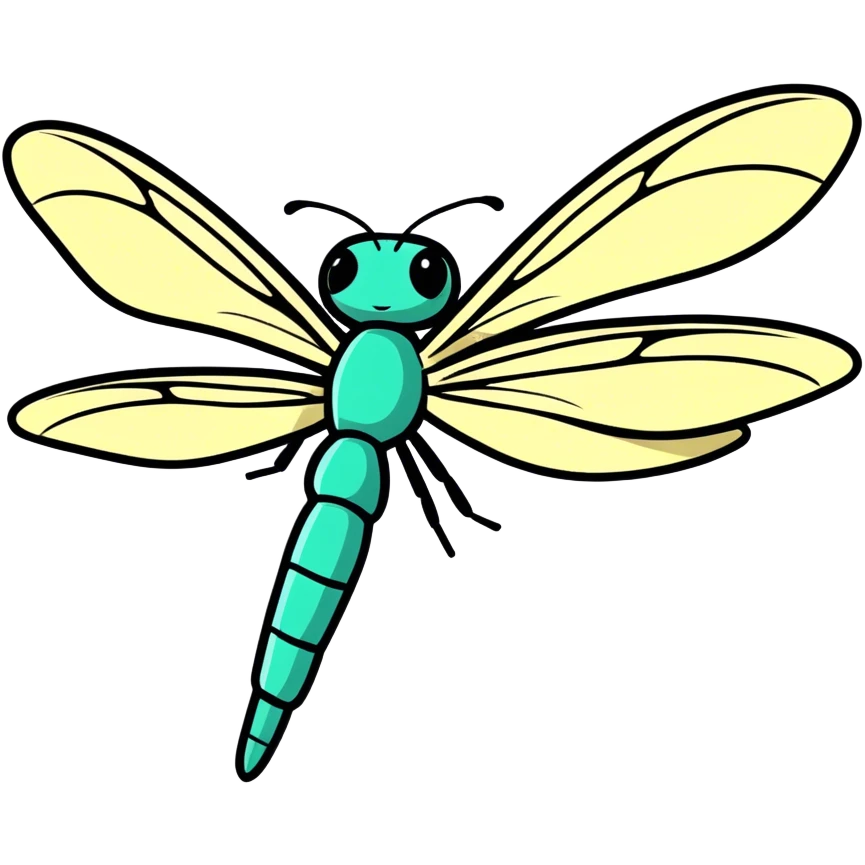 A dragonfly flies over the field. emoji