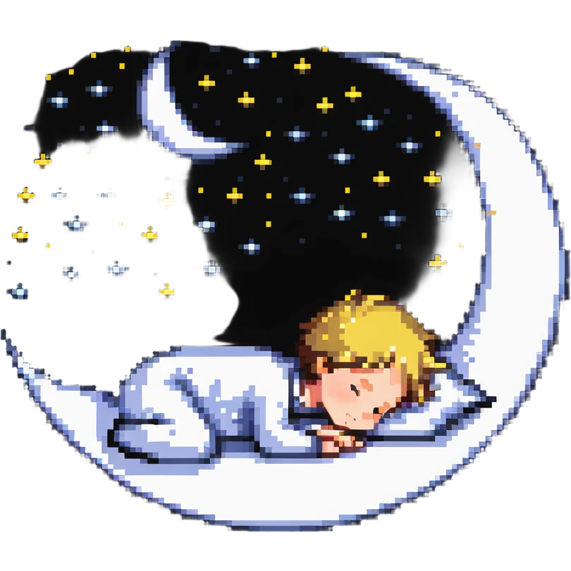 boy sleeping with Z symbols stars and moon emoji