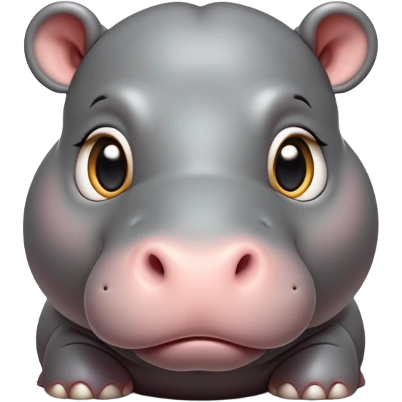 cinematic-cute baby hippo-portrait-emoji,-poised-and-regal,-with-a-massive,-robust-build-and-a-smooth,-sleek-slate-gray-hide,-deep-set-soulful-eyes,-simplified-yet-sharp-and-sophisticated-features,-highly-detailed,-glowing-with-a-soft radiance emoji