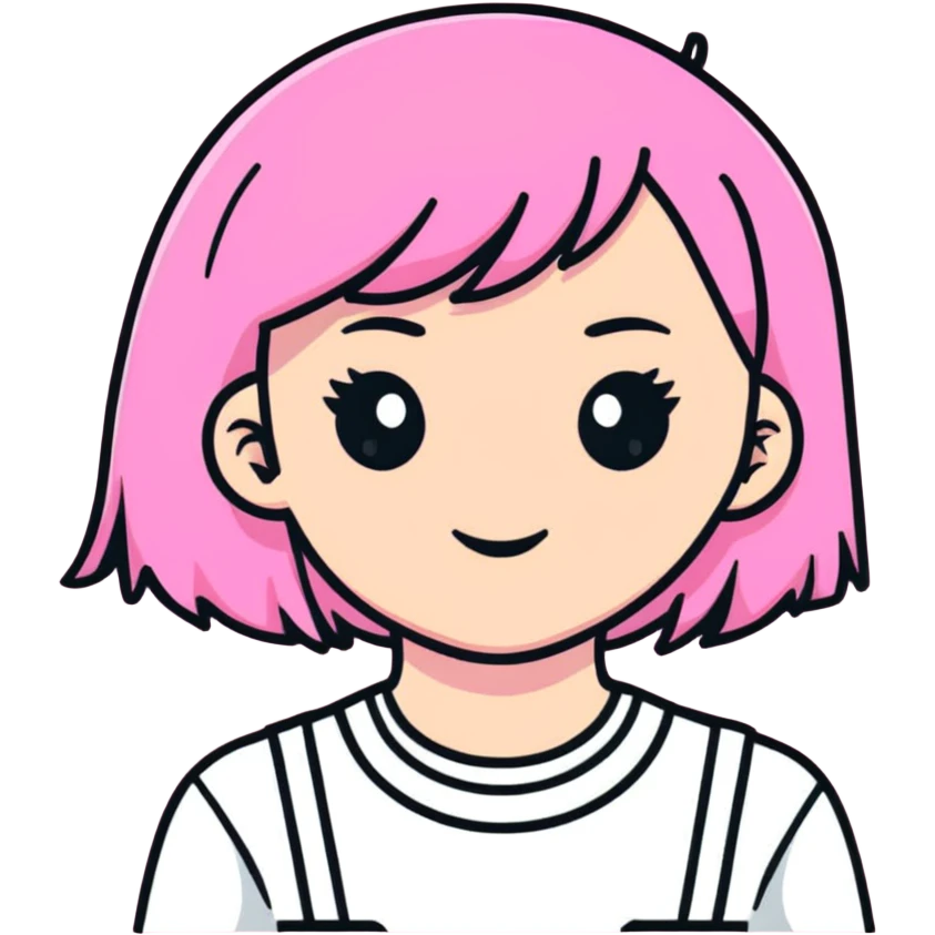 white girl with pink hair emoji