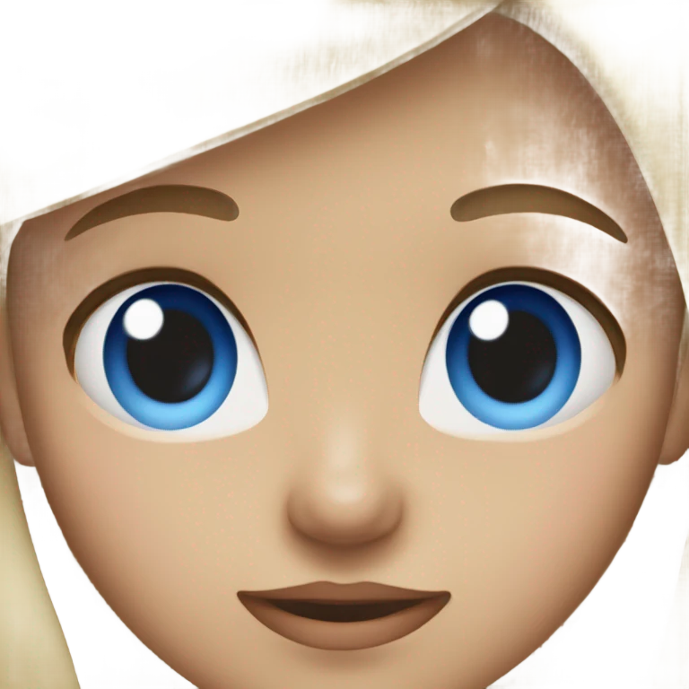 smiling girl with one brown eye and one blue eye emoji