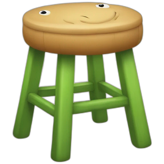 Stool with the image of a frog emoji