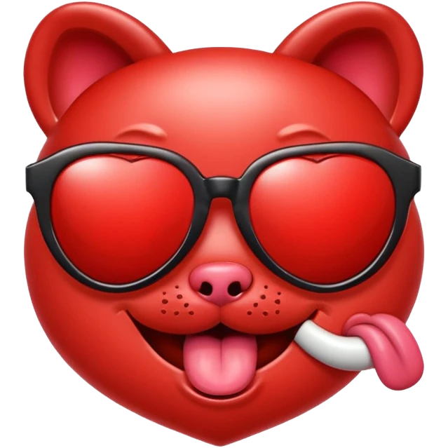 Hearts with sunglasses and tongue out emoji
