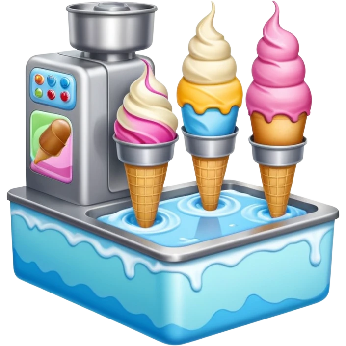 Ice cream factory with machines and production lines emoji