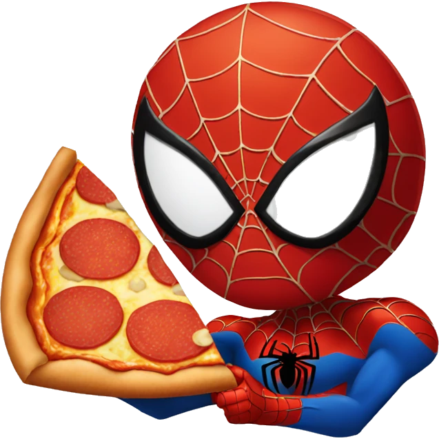 Spider-Man eating pizza emoji