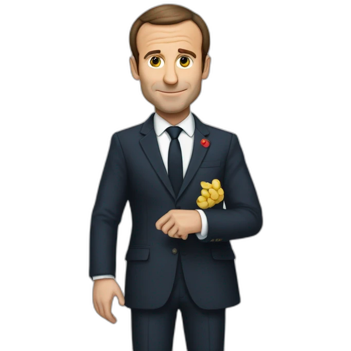 Macron qui sert la main à Zélinski emoji