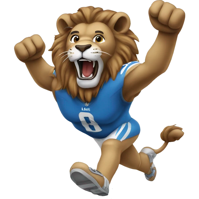 Detroit Lion cheering emoji