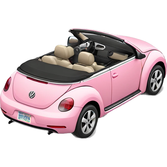 Pastel pink Volkswagen new-beetle convertible  emoji