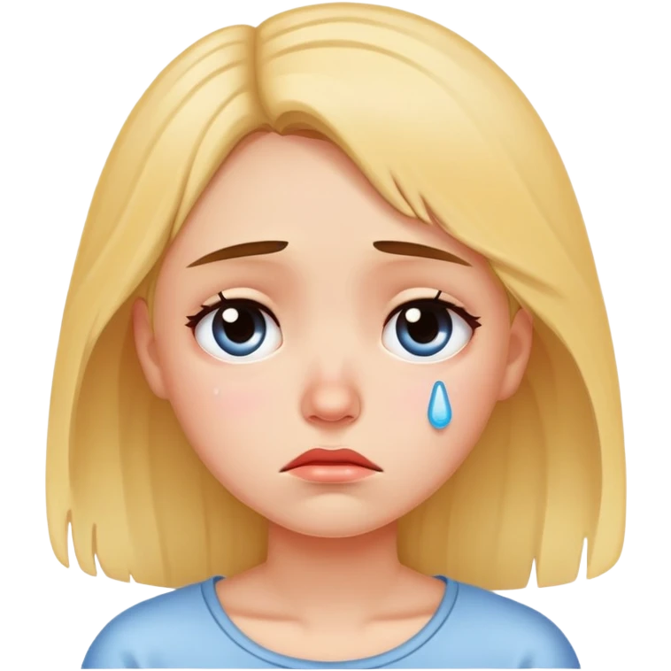 A girl being sad  emoji