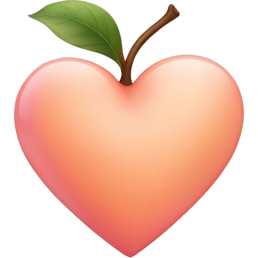 Peachy pink heart emoji