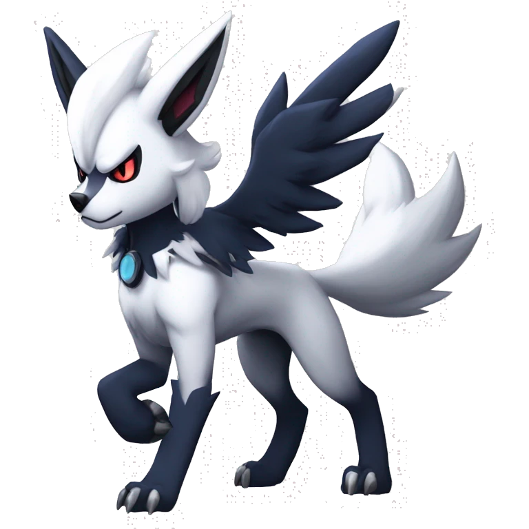 Edgy Cool Anthro Absol-Lycanroc Midnight Form-Pokémon Full Body emoji