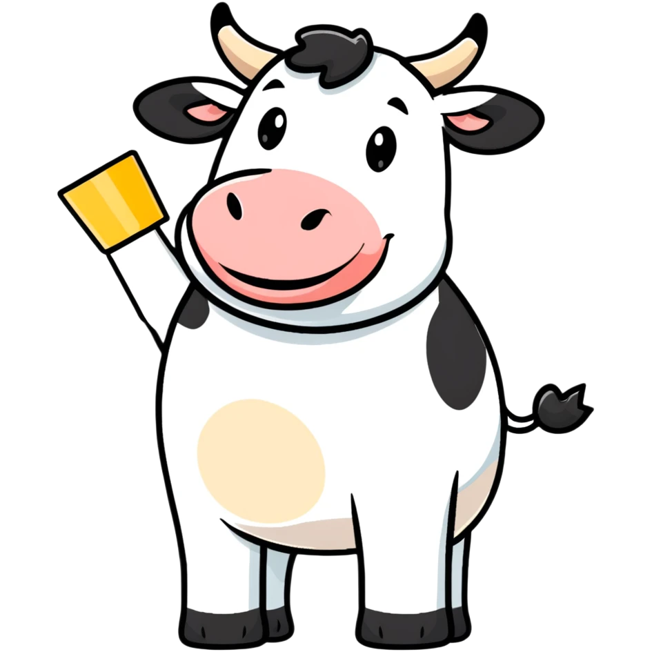 a happy dairy cow emoji