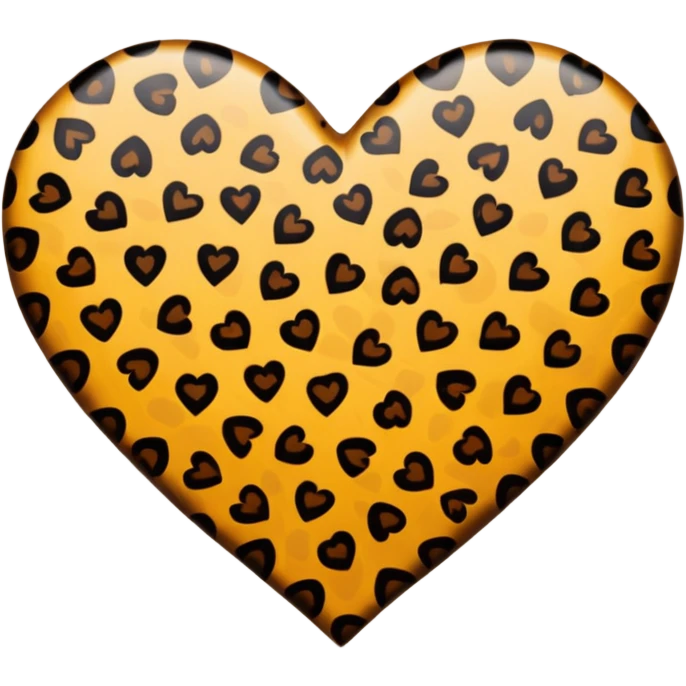 heart emoji with leopard print pattern, simple style emoji