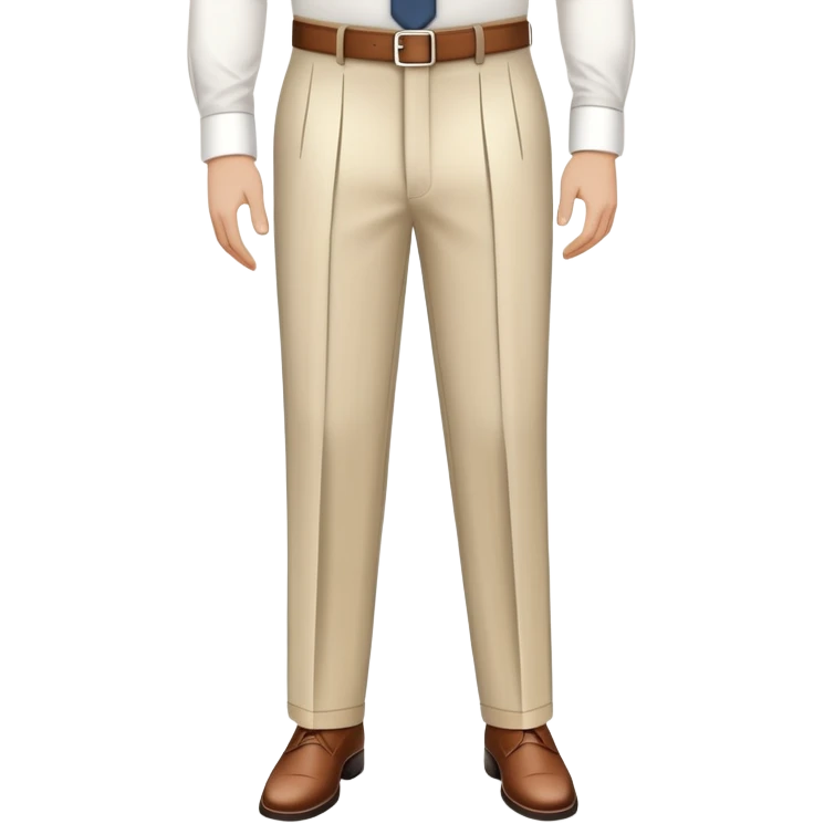 beige dress pants with distinct white vertical pinstripes, formal trousers with cuffed hem, clear vertical lines, isolated garment only on white background, no model emoji