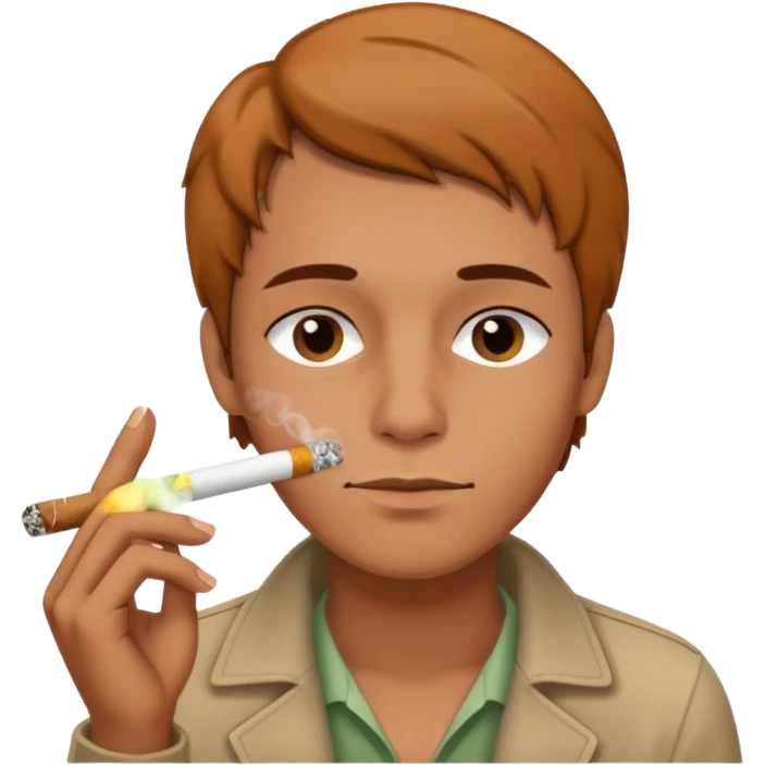 Someone smoking a joint emoji