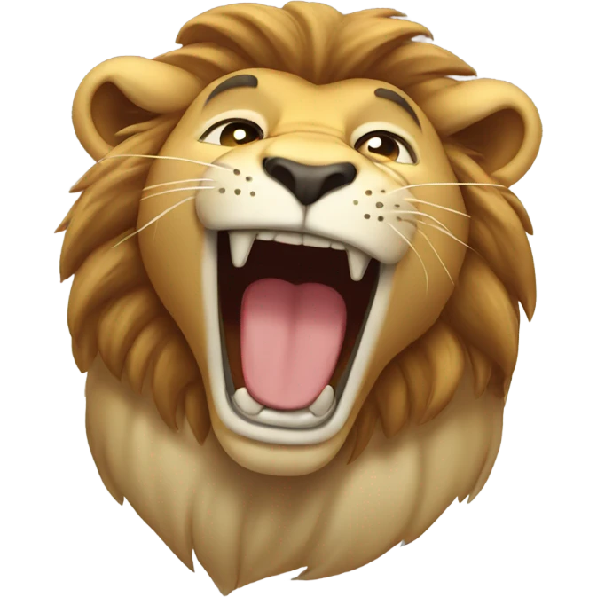 Lion laughing to the point of crying emoji